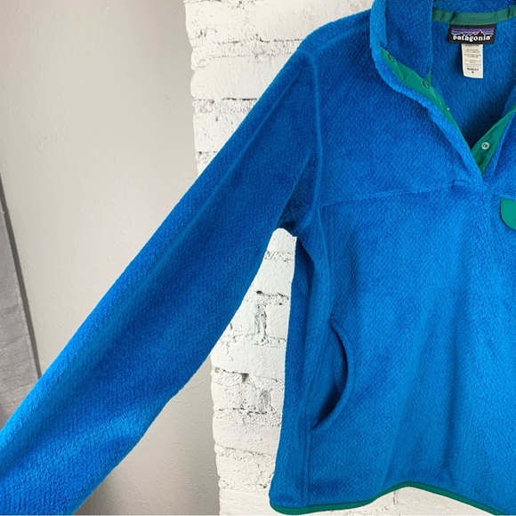 Patagonia Blue Fleece Snap Re-Tool T-Pull Woman’s Medium - Picture 3 of 13